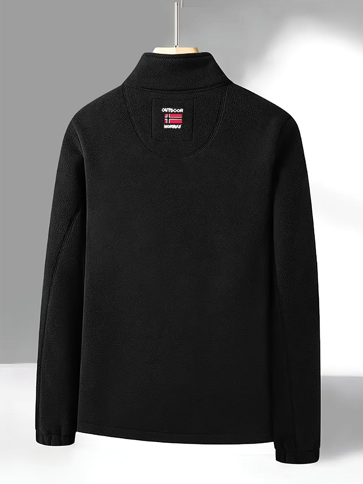 Rudolf | Męska bluza polarowa z kołnierzem, bluza polarowa outdoorowa | Rokishi | Khaki