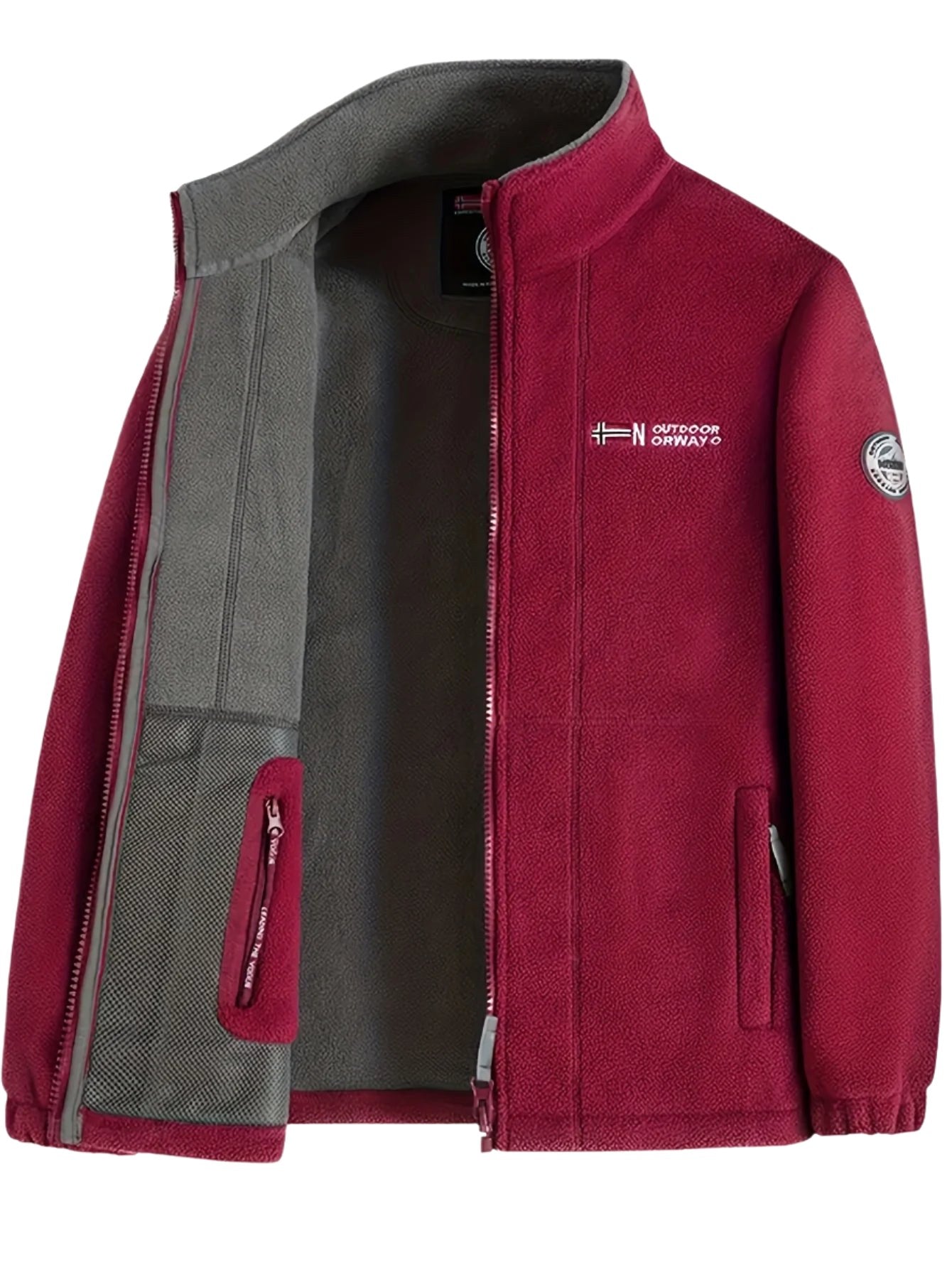 Rudolf | Męska bluza polarowa z kołnierzem, bluza polarowa outdoorowa | Rokishi | Czarny