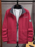 Rudolf | Męska bluza polarowa z kołnierzem, bluza polarowa outdoorowa | Rokishi | Czarny