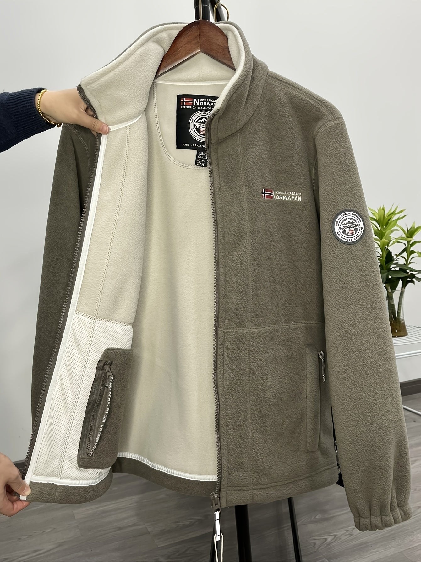 Rudolf | Męska bluza polarowa z kołnierzem, bluza polarowa outdoorowa | Rokishi | Ciemny niebieski