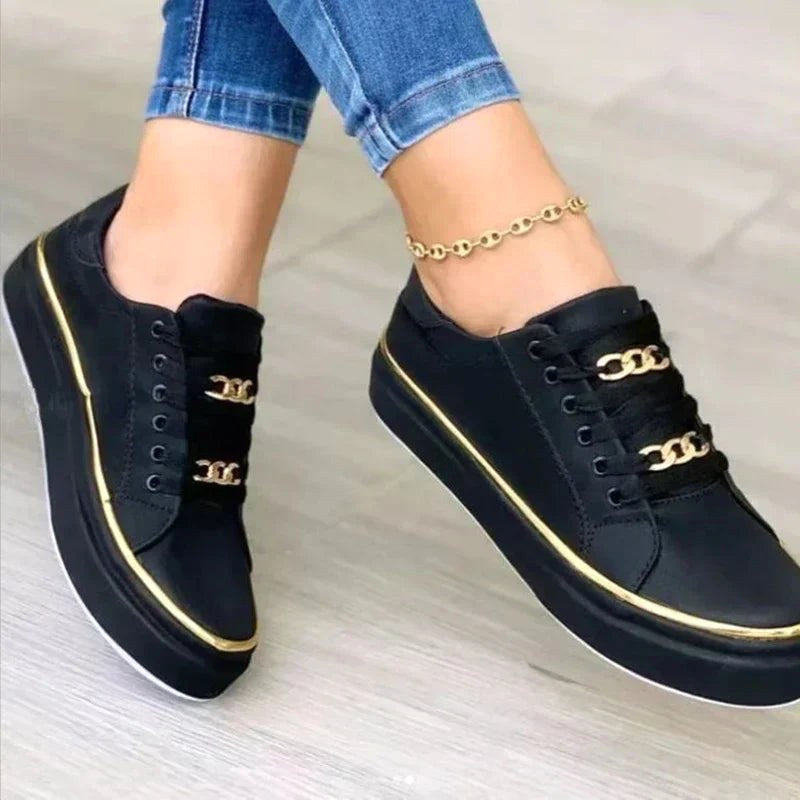 Scarlett | Damskie ortopedyczne buty trekkingowe, wyściełane do codziennego użytku | Rokishi | Czarny