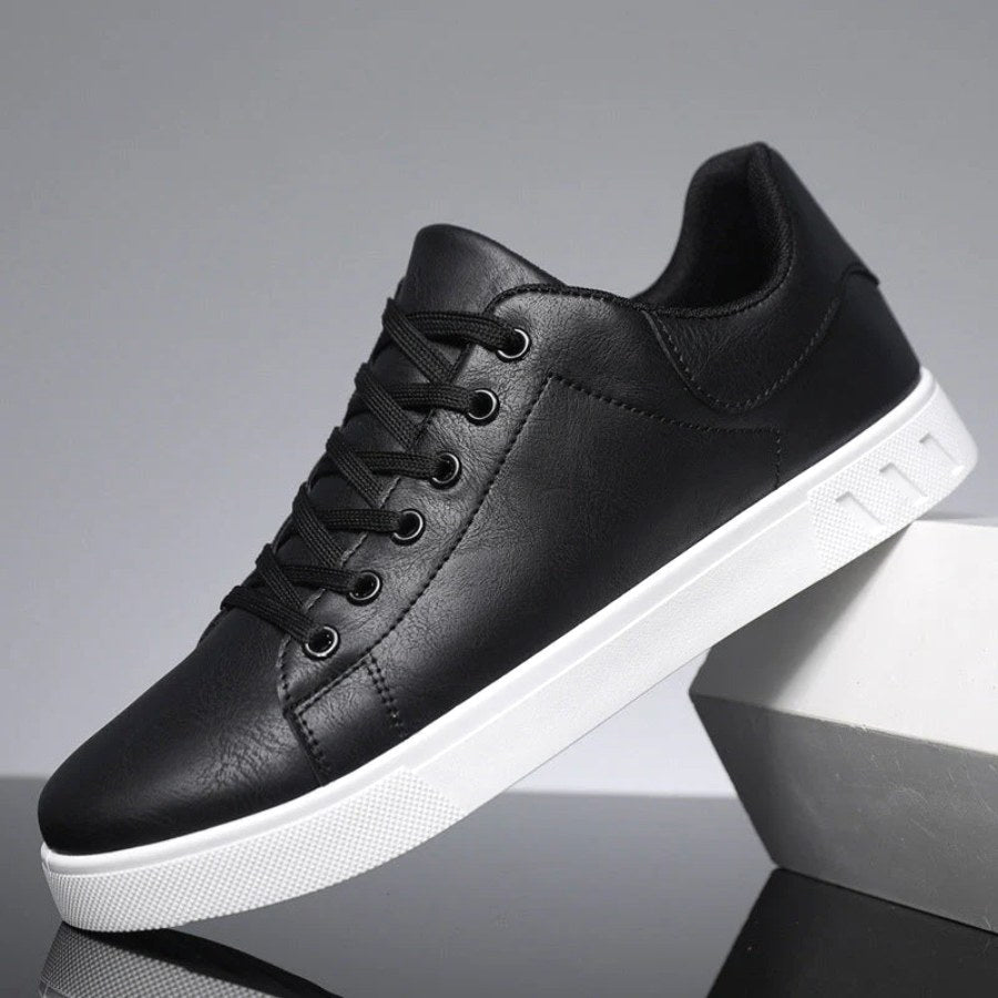 Scott | Męskie sznurowane sneakersy, niskie buty ortopedyczne | Rokishi | Czarny