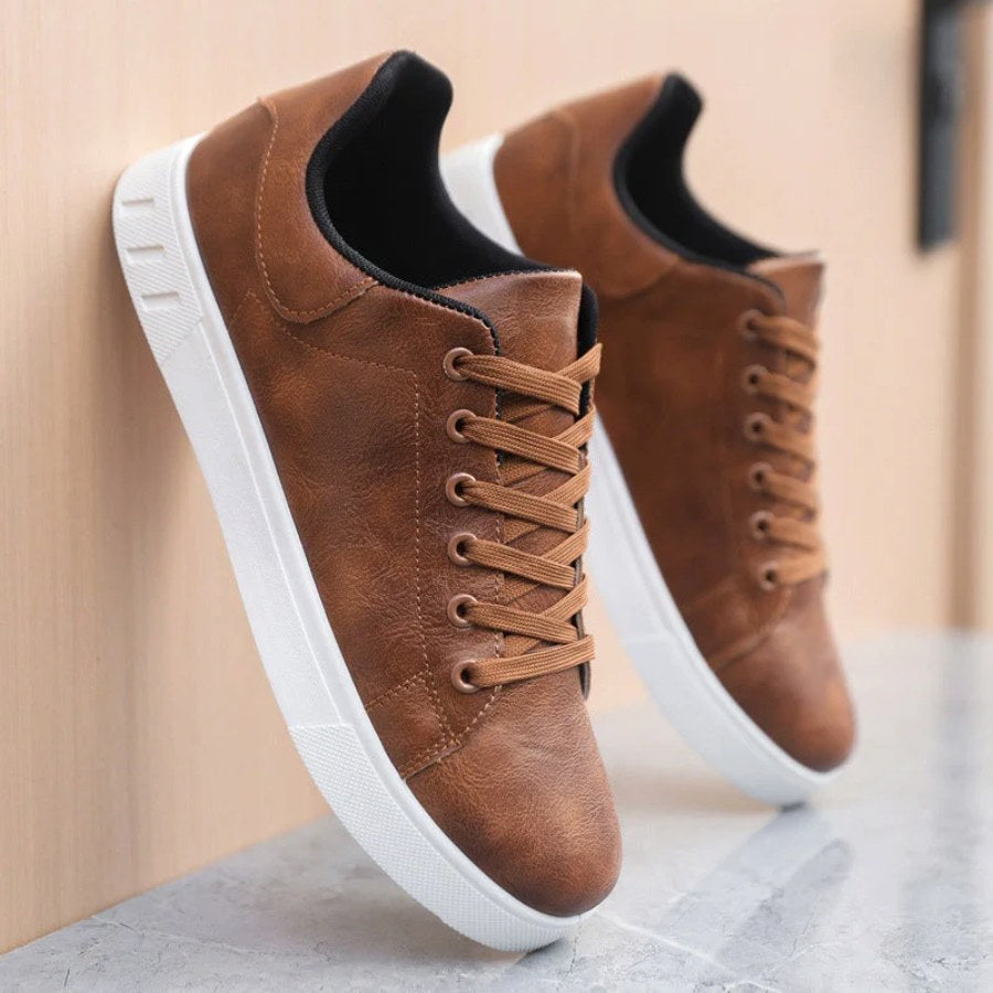 Scott | Męskie sznurowane sneakersy, niskie buty ortopedyczne | Rokishi | Czarny
