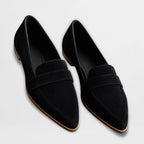 Sophie | Damskie zamszowe loafersy, wyściełane buty codzienne | Rokishi | Khaki