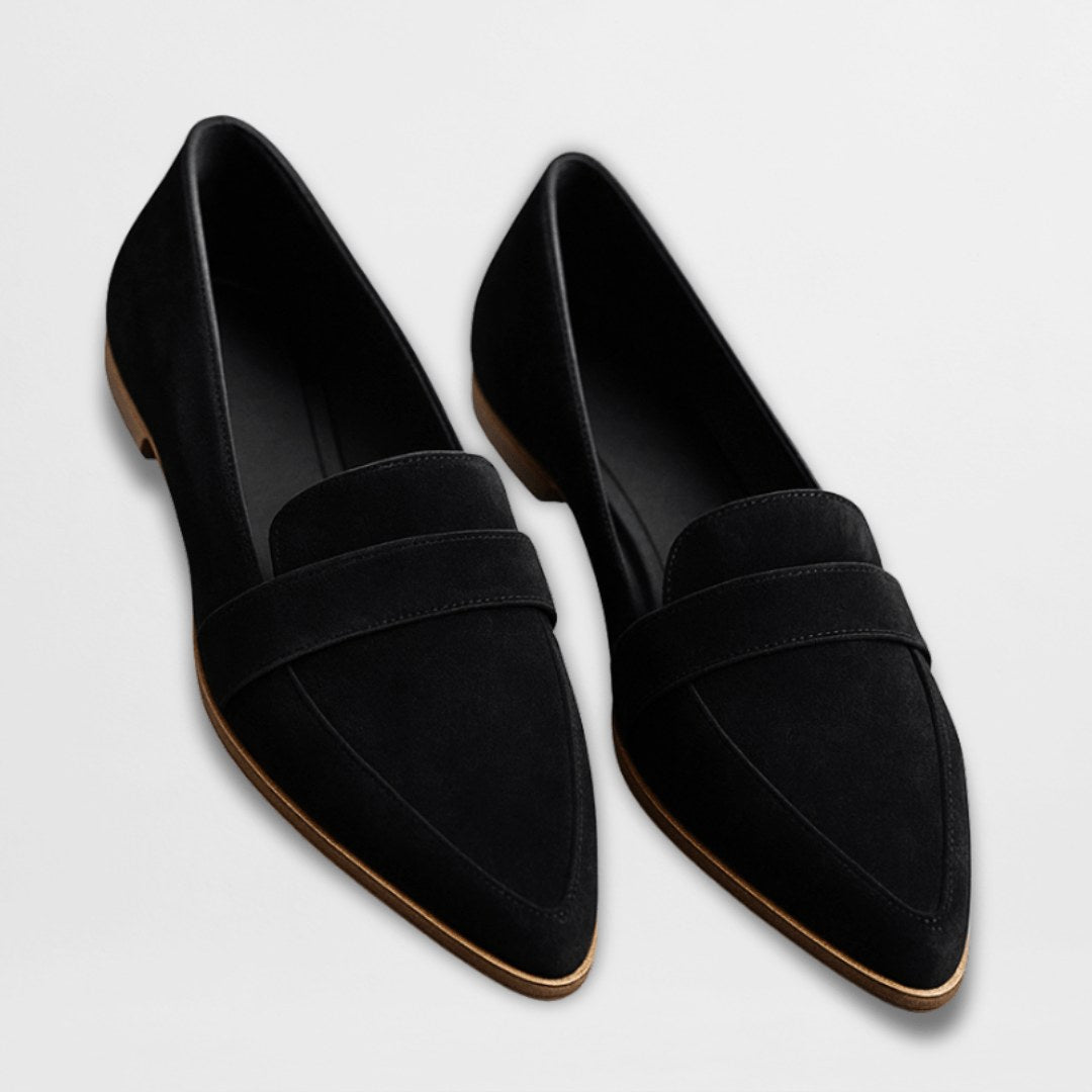Sophie | Damskie zamszowe loafersy, wyściełane buty codzienne | Rokishi | Khaki