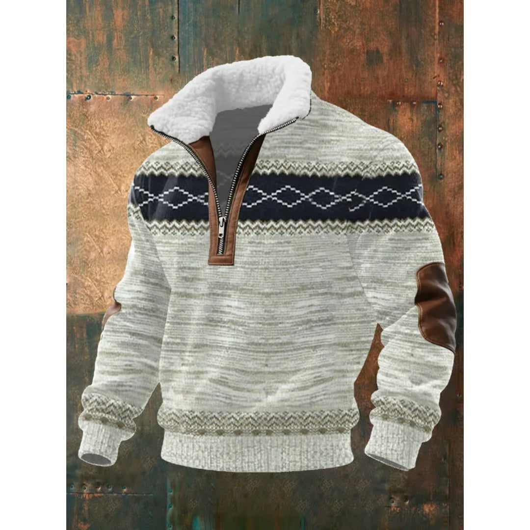 Spencer | Męski sweter polarowy z wysokim kołnierzem, ciepły sweter do zestawiania | Rokishi | Jasny brąz