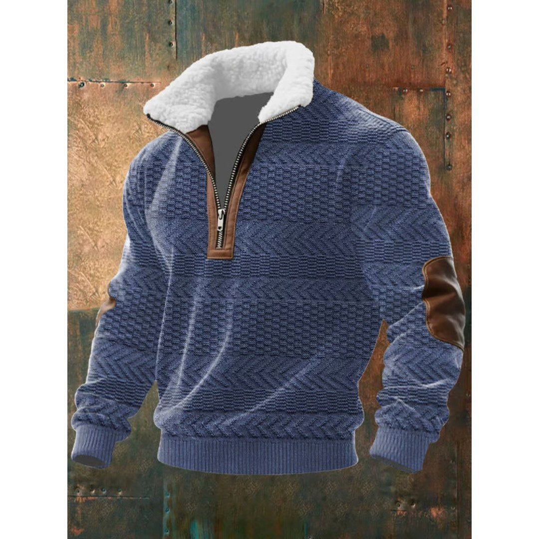 Spencer | Męski sweter polarowy z wysokim kołnierzem, ciepły sweter do zestawiania | Rokishi | Jasny brąz