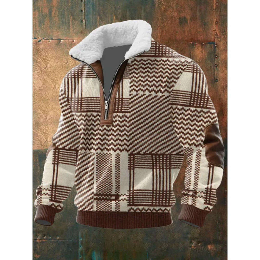 Spencer | Męski sweter polarowy z wysokim kołnierzem, ciepły sweter do zestawiania | Rokishi | Jasny brąz