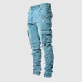 Stuart | Męskie jeansy casualowe Ultra-Stretch, wąsko krojone jeansy | Rokishi | Niebieski
