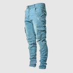 Stuart | Męskie jeansy casualowe Ultra-Stretch, wąsko krojone jeansy | Rokishi | Niebieski