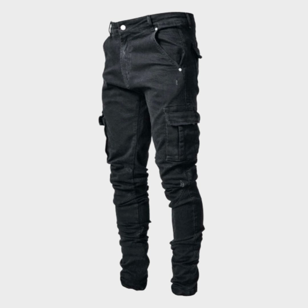 Stuart | Męskie jeansy casualowe Ultra-Stretch, wąsko krojone jeansy | Rokishi | Niebieski
