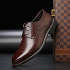 Thomas | Męskie sznurowane buty z detalami brogue, eleganckie buty biznesowe | Rokishi | Czarny