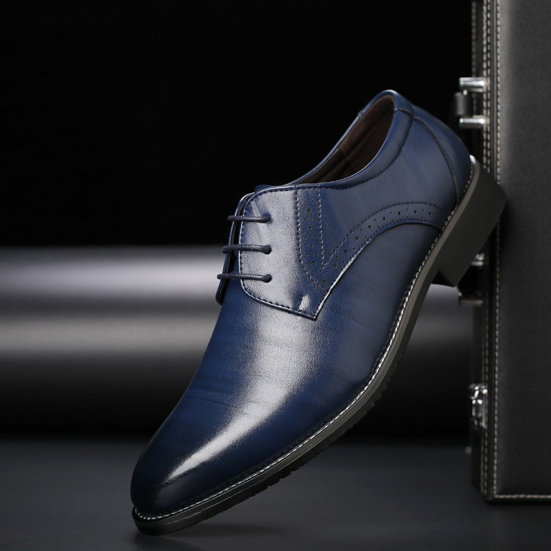 Thomas | Męskie sznurowane buty z detalami brogue, eleganckie buty biznesowe | Rokishi | Czarny