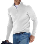 Toby | Męski sweter z krótkim zamkiem, sweter ze stójką | Rokishi | Niebieski