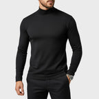 Uwe | Męski sweter z golfem o smukłym kroju, elegancki sweter jesienny | Rokishi | Czarny