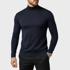 Uwe | Męski sweter z golfem o smukłym kroju, elegancki sweter jesienny | Rokishi | Czarny