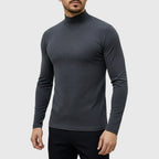 Uwe | Męski sweter z golfem o smukłym kroju, elegancki sweter jesienny | Rokishi | Czarny