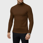 Uwe | Męski sweter z golfem o smukłym kroju, elegancki sweter jesienny | Rokishi | Czarny