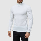 Uwe | Męski sweter z golfem o smukłym kroju, elegancki sweter jesienny | Rokishi | Czarny