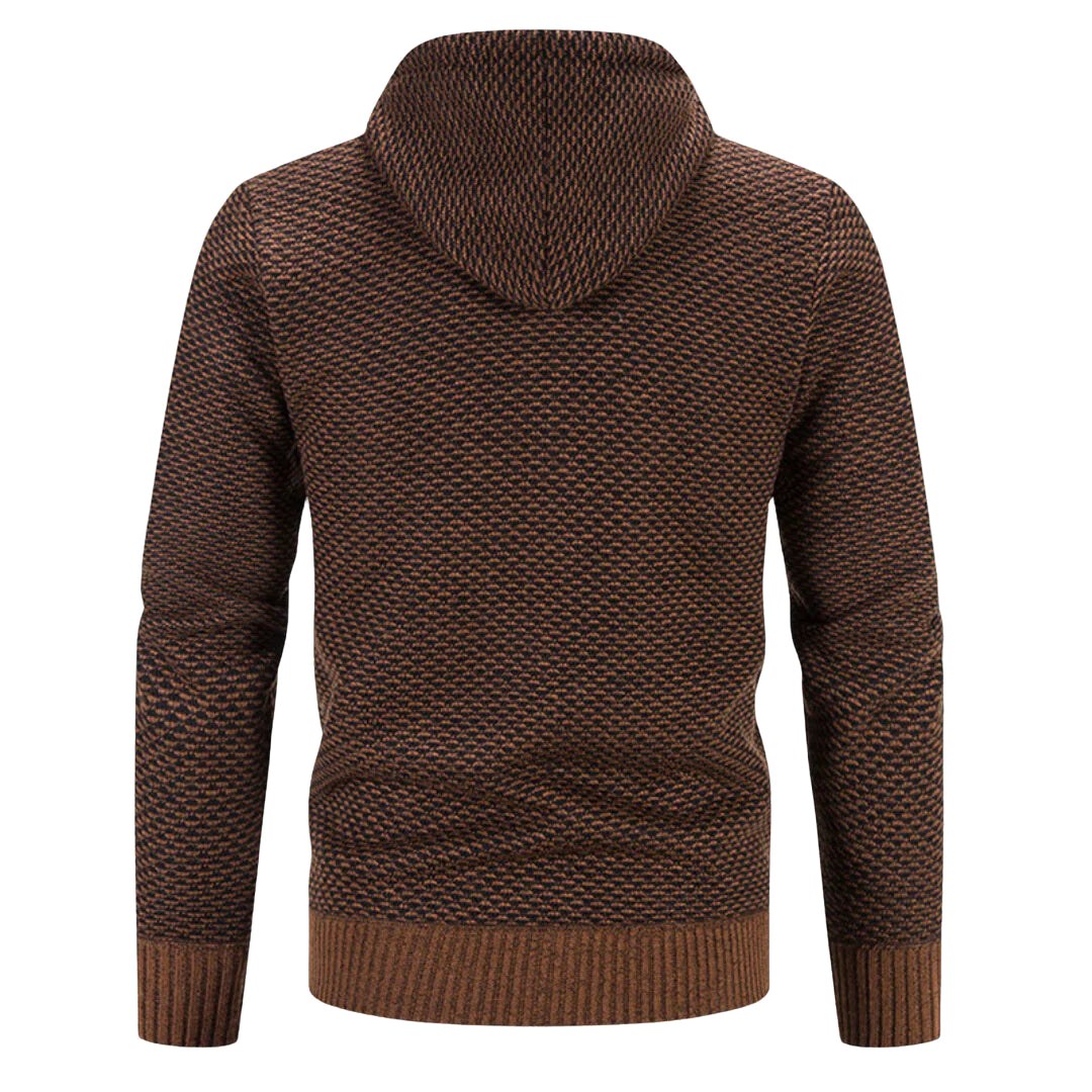 Viktor | Męska bluza premium z kapturem, elegancka bluza z kapturem | Rokishi | Brązowy