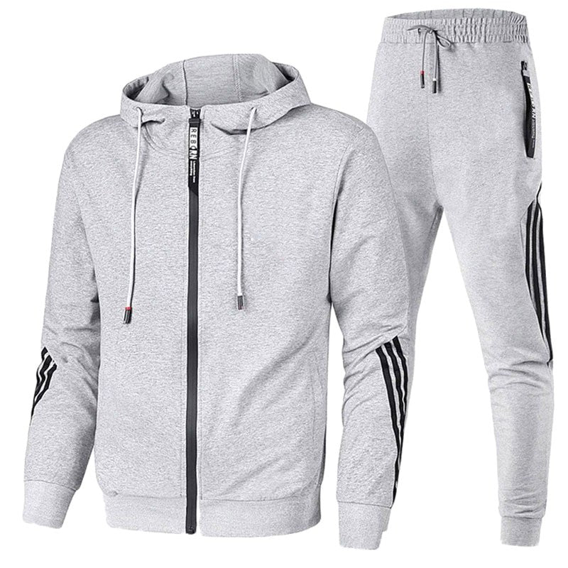 Warren | Męski dres o kroju relaxed fit, nowoczesny dwuczęściowy komplet | Rokishi | Granatowy