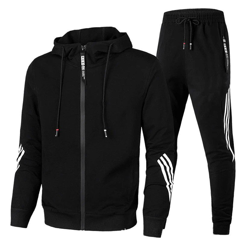 Warren | Męski dres o kroju relaxed fit, nowoczesny dwuczęściowy komplet | Rokishi | Granatowy