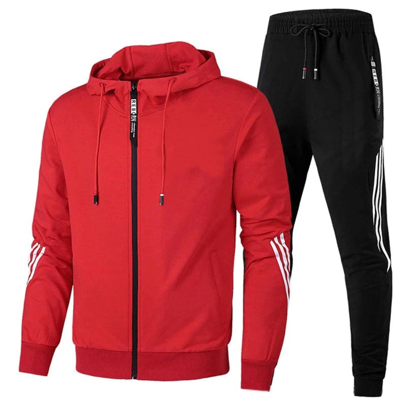 Warren | Męski dres o kroju relaxed fit, nowoczesny dwuczęściowy komplet | Rokishi | Granatowy