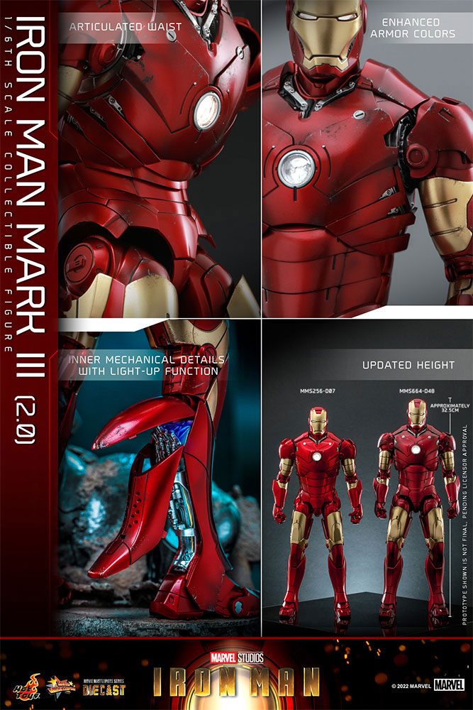 Iron Man Movie Masterpiece Series Diecast Action Figure 1/6 Iron Man Mark III (2.0) 32 cm