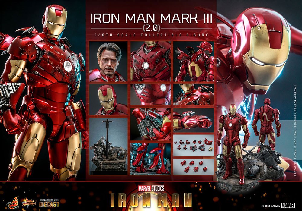 Iron Man Movie Masterpiece Series Diecast Action Figure 1/6 Iron Man Mark III (2.0) 32 cm