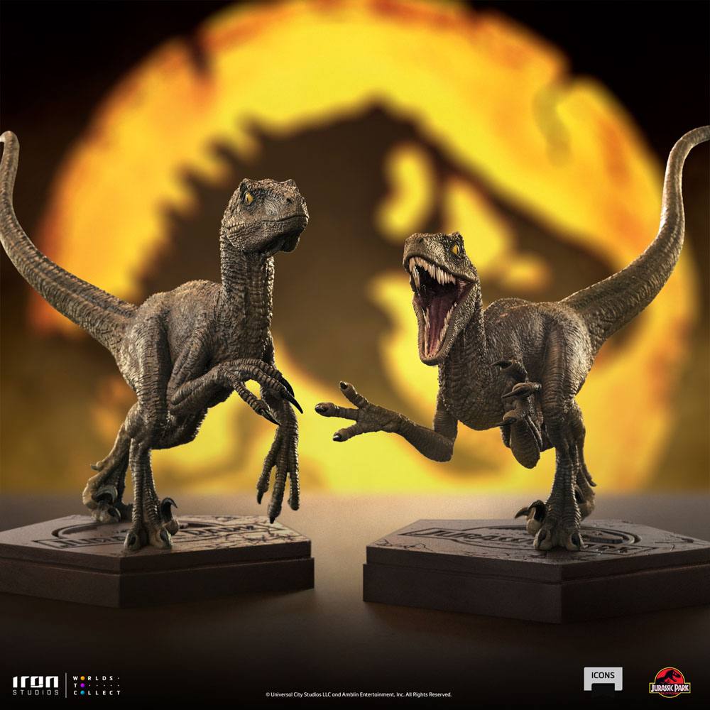 Jurassic World Icons Statue Velociraptor A 9 cm