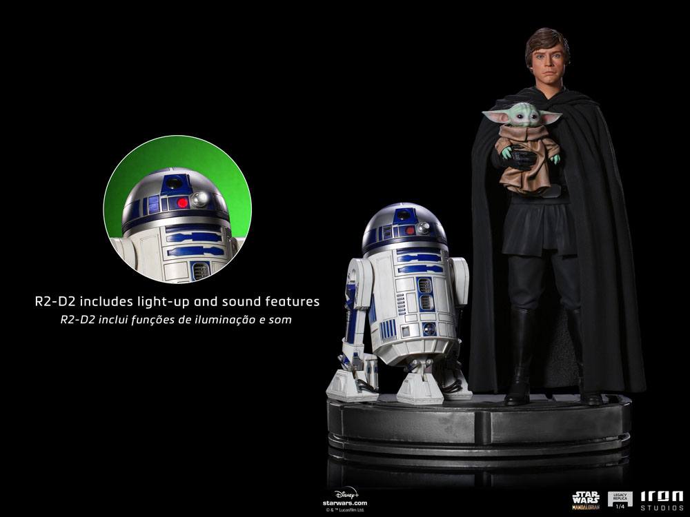 Star Wars The Mandalorian Legacy Replica Statue 1/4 Luke Skywalker, R2-D2 &amp; Grogu 54 cm