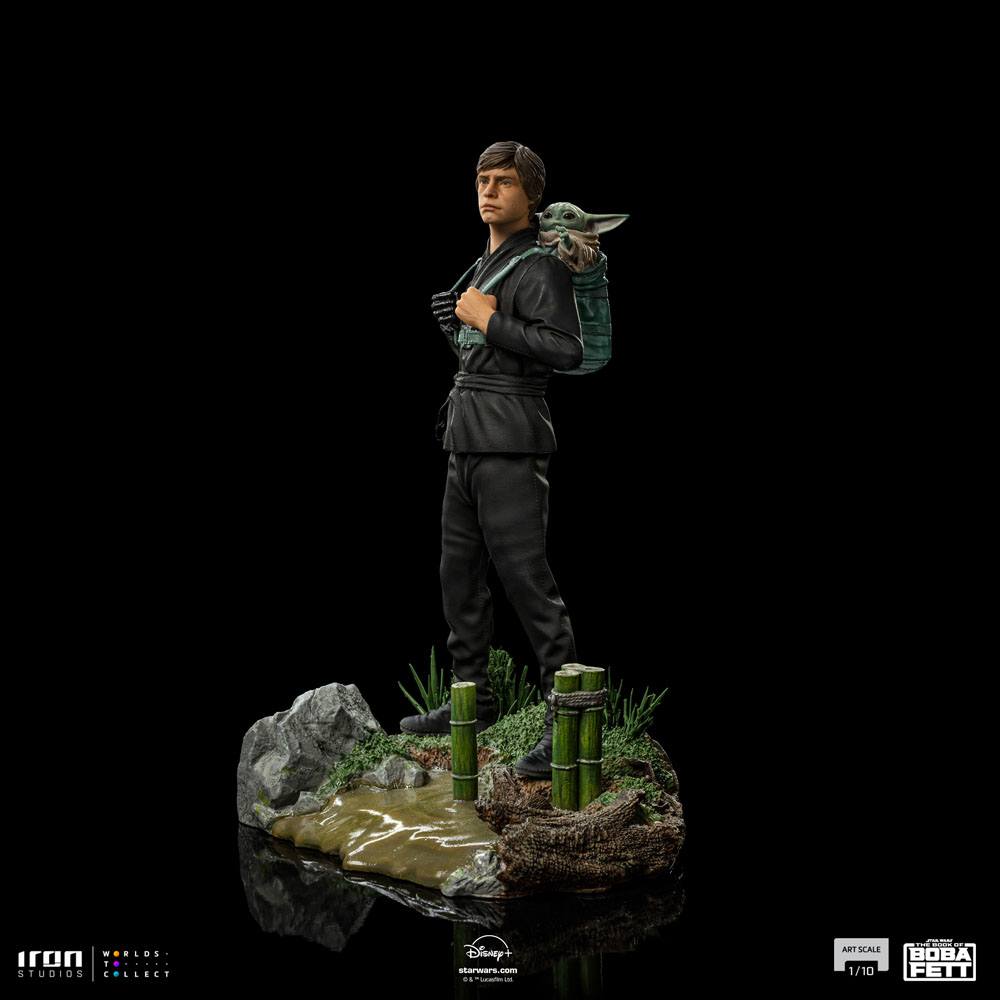 Star Wars Book of Boba Fett Art Scale Statue 1/10 Luke Skywalker &amp; Grogu Training 20 cm