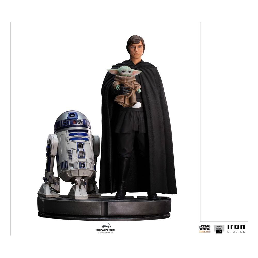 Star Wars The Mandalorian Legacy Replica Statue 1/4 Luke Skywalker, R2-D2 &amp; Grogu 54 cm