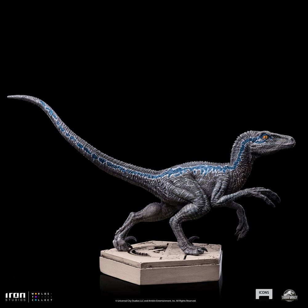 Jurassic World Icons Statue Velociraptor Blue 9 cm