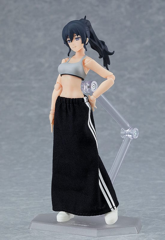 Original Character Figma Action Figure Female Body (Makoto) with Tracksuit + Tracksuit Skirt Outfit 13 cm