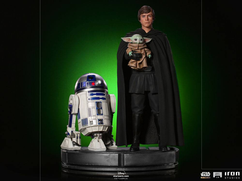 Star Wars The Mandalorian Legacy Replica Statue 1/4 Luke Skywalker, R2-D2 &amp; Grogu 54 cm