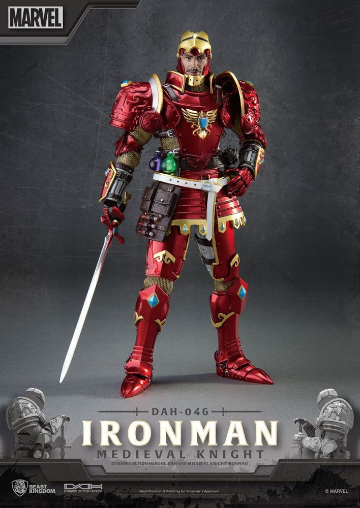 Marvel Dynamic 8ction Heroes Action Figure 1/9 Medieval Knight Iron Man 20 cm