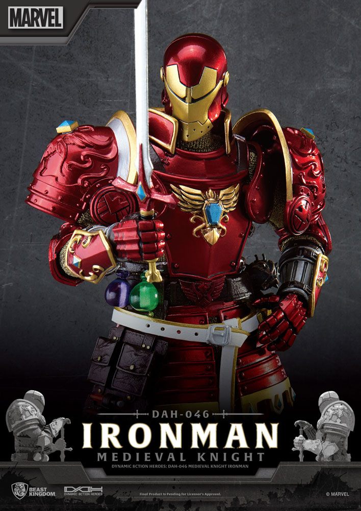 Marvel Dynamic 8ction Heroes Action Figure 1/9 Medieval Knight Iron Man 20 cm