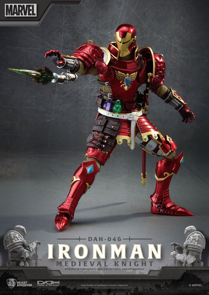 Marvel Dynamic 8ction Heroes Action Figure 1/9 Medieval Knight Iron Man 20 cm