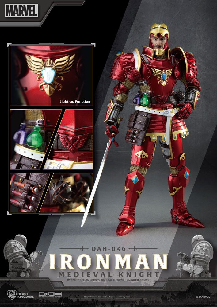 Marvel Dynamic 8ction Heroes Action Figure 1/9 Medieval Knight Iron Man 20 cm