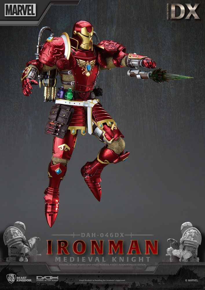 Marvel Dynamic 8ction Heroes Action Figure 1/9 Medieval Knight Iron Man Deluxe Version 20 cm