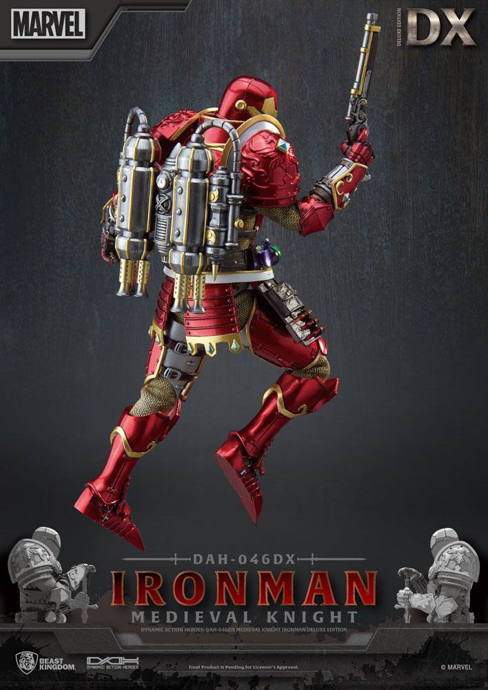 Marvel Dynamic 8ction Heroes Action Figure 1/9 Medieval Knight Iron Man Deluxe Version 20 cm