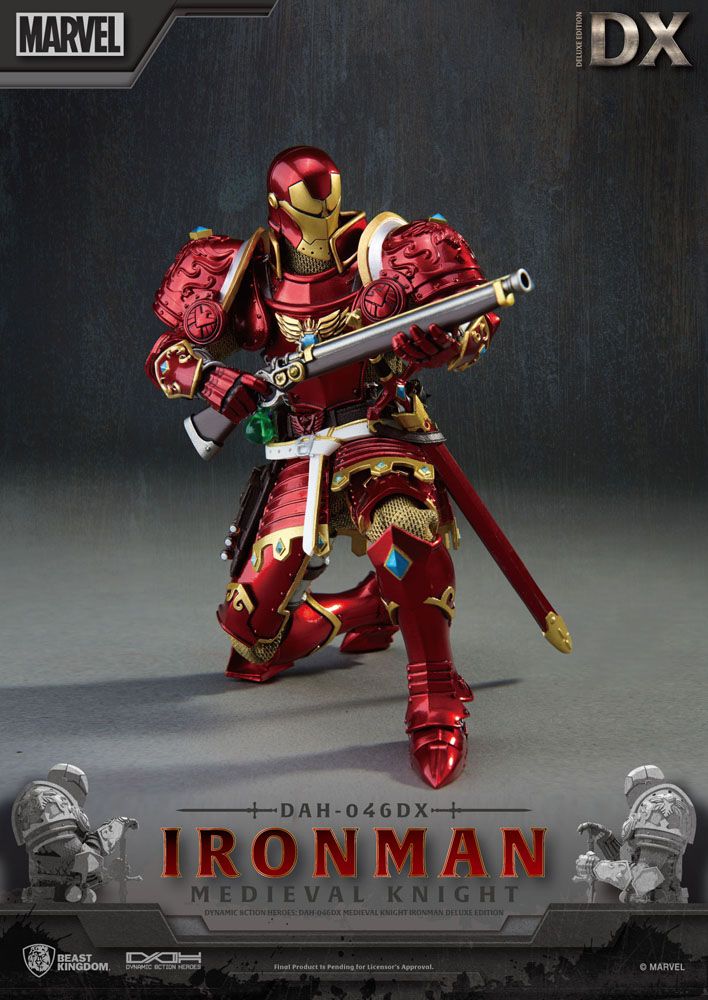 Marvel Dynamic 8ction Heroes Action Figure 1/9 Medieval Knight Iron Man Deluxe Version 20 cm