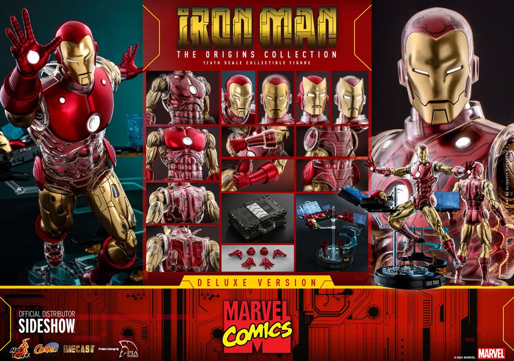 Marvel The Origins Collection Comic Masterpiece Action Figure 1/6 Iron Man Deluxe Version 33 cm