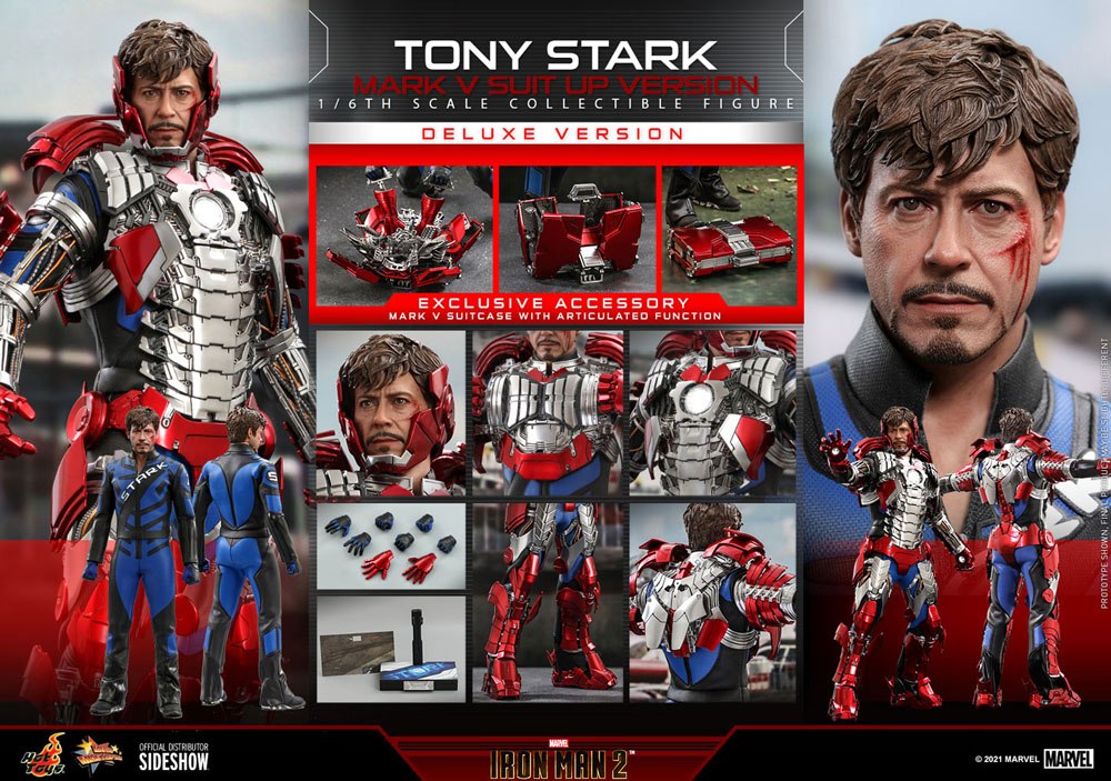 Iron Man 2 Movie - Tony Stark (Mark V Suit Up Version) Deluxe - Masterpiece Action Figure 31 cm