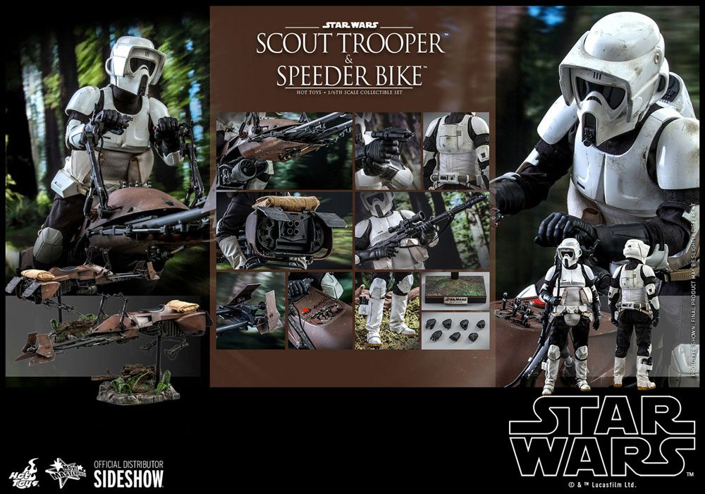 Star Wars Episode VI Action Figure 1/6 Scout Trooper &amp; Speeder Bike 30 cm